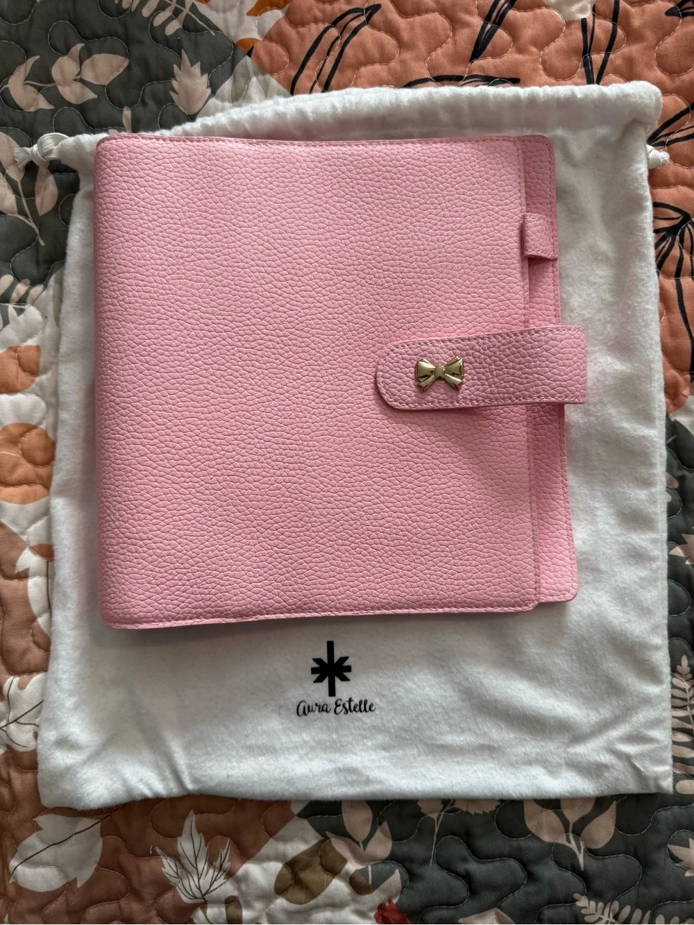 *RARE* Aura Estelle and Scribble Prints Co Pink Leather Planner